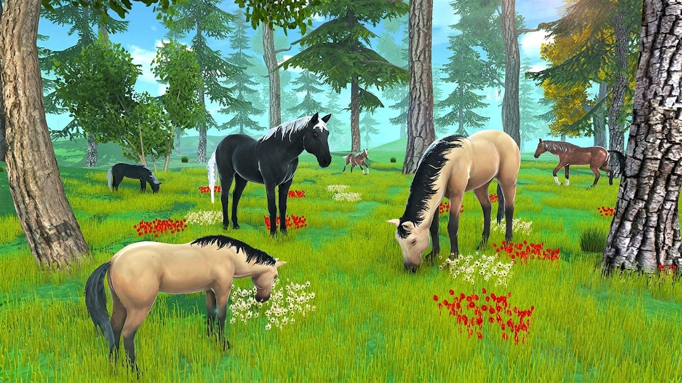 Screenshot 1 - gameplay of Wild Horse Simulator Racing Games