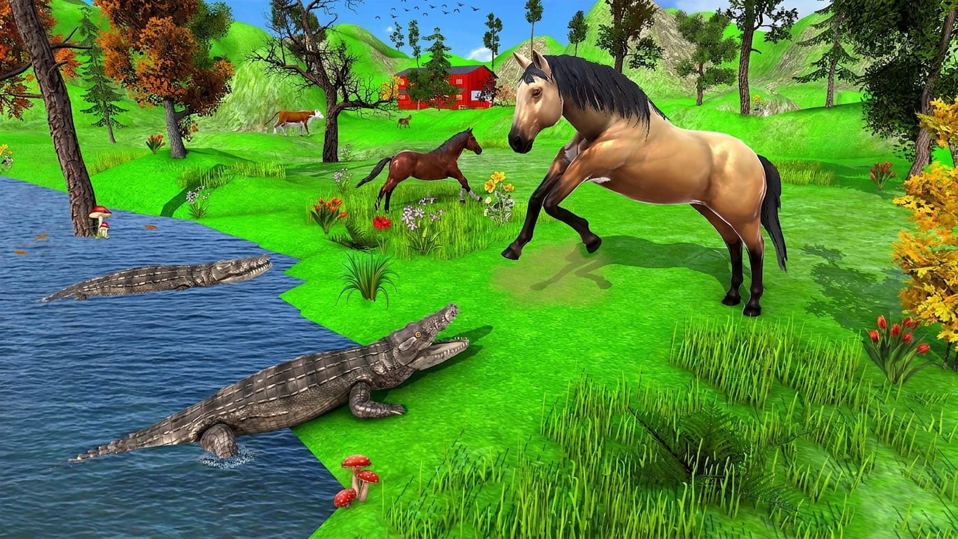 Screenshot 2 - gameplay of Wild Horse Simulator Racing Games